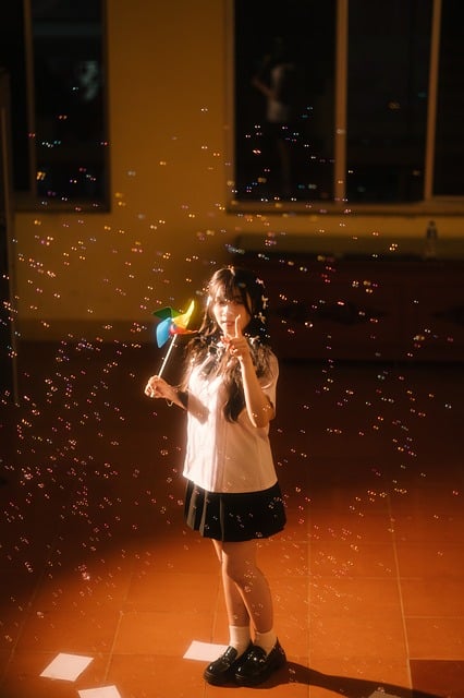 Free Girl Bubbles photo and picture
