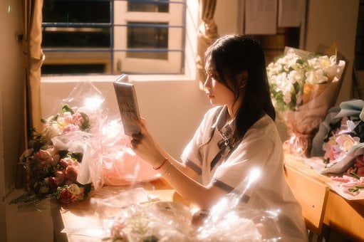 Free Girl Reading photo and picture