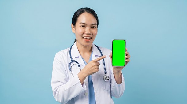 Lékař, Mobilní Telefon, Stetoskop