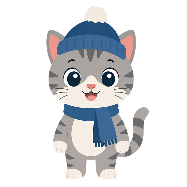 Free winter cat kitten vector