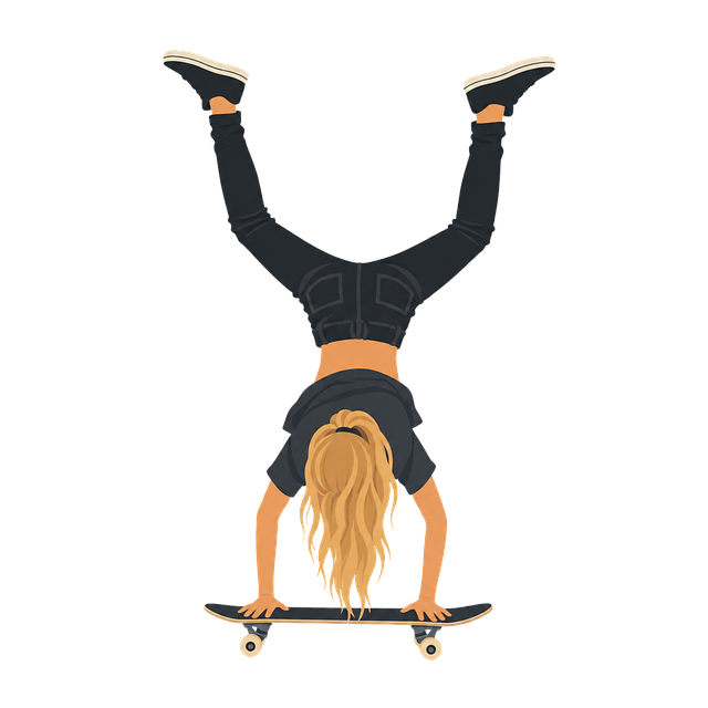 Free skateboarder skateboard handstand vector