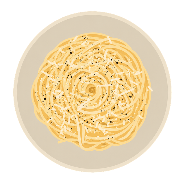 Free cacio e pepe spaghetti italian food vector