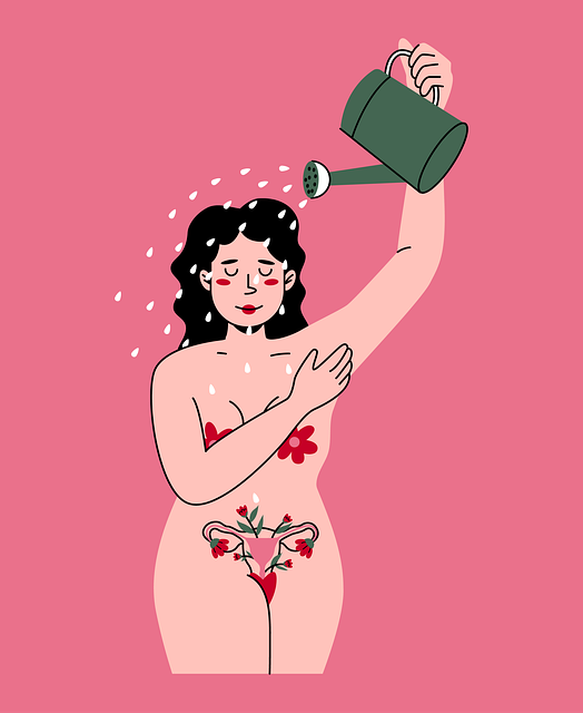 Free self-love women's health shower illustration