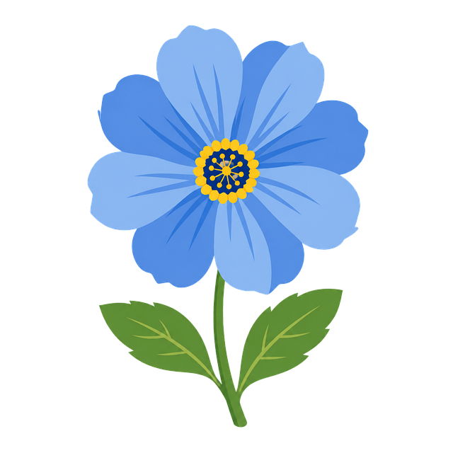 Free blue flower anemone floral illustration vector