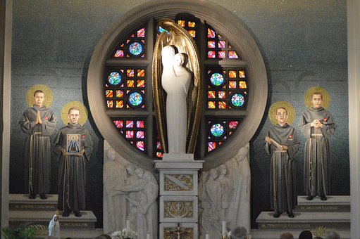 Estátua, Igreja, Vitrais, Santuário