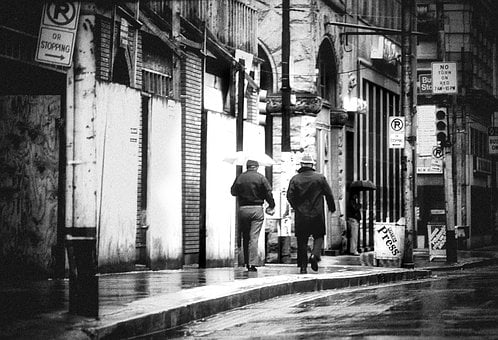 Rua, Chuva, Sinal, Pessoas, Cidade