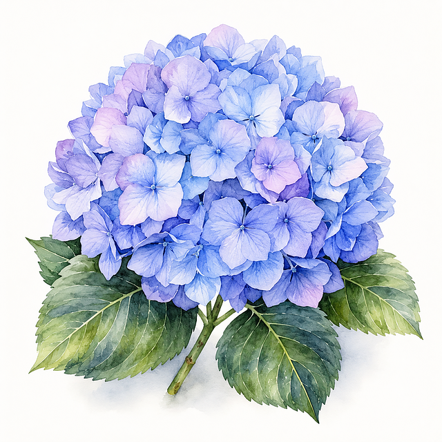 Free hydrangea blue purple illustration