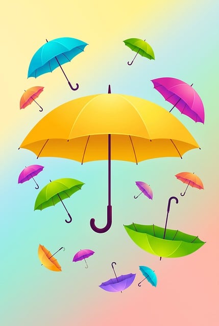 Free umbrella colorful magical illustration