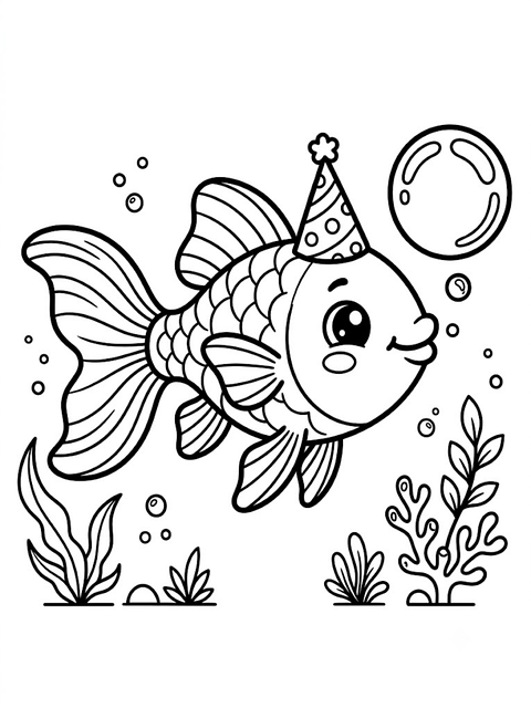 Free fish hat celebration illustration