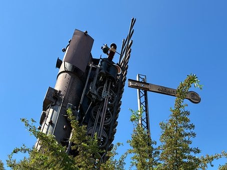 Sculptuur, Blauwe Lucht, Locomotief