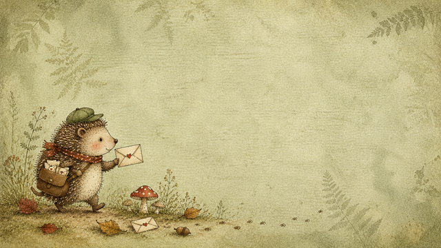 Free hedgehog storybook watercolor illustration