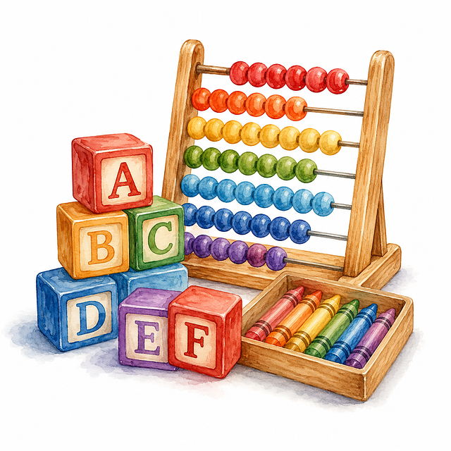 Free counting abacus letter blocks illustration