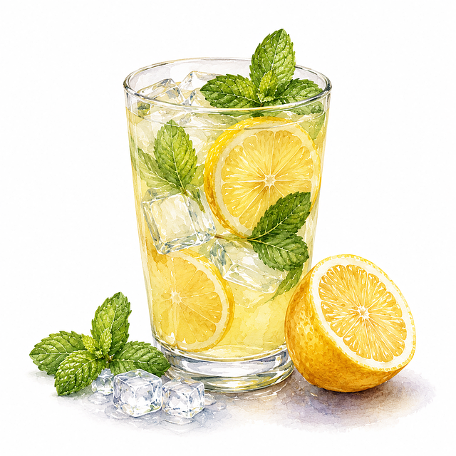 Free lemonade mint ice illustration