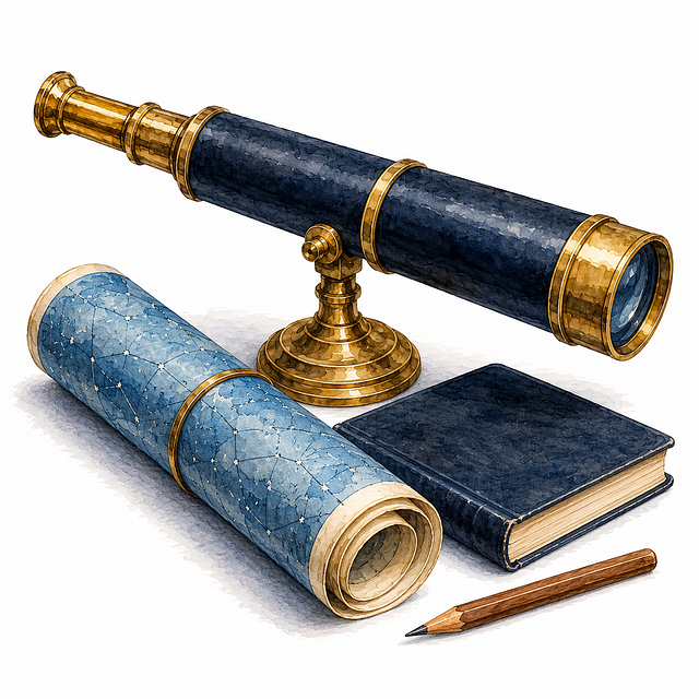 Free telescope star map astronomy illustration