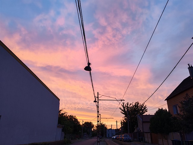 Morgendämmerung, Straße, Himmel, Licht