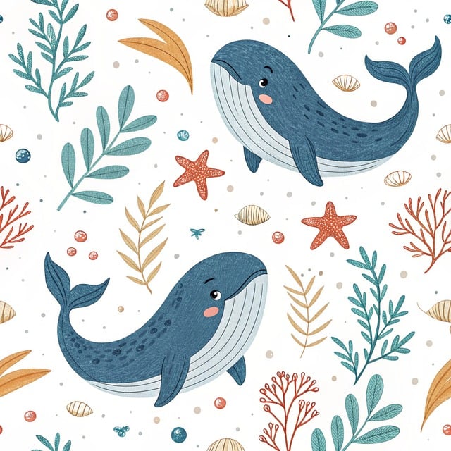 Free whale ocean sea illustration