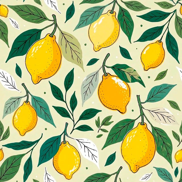 Free citrus pattern seamless pattern yellow lemons illustration