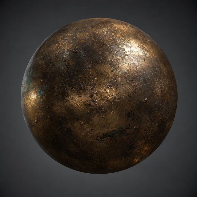 Free bronze material aged metal pbr texture illustration