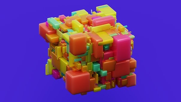 Cub, Colorat, Abstract, Geometrie