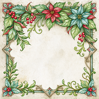 Free Poinsettia Christmas illustration and picture