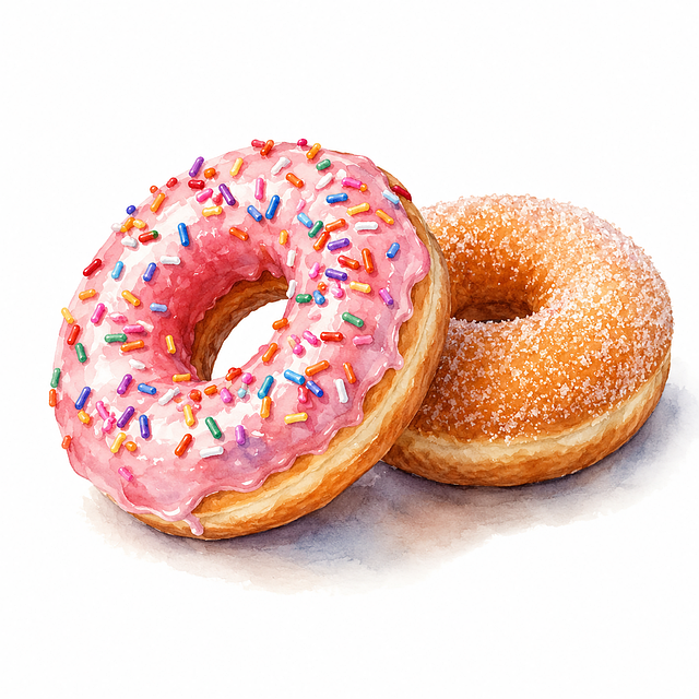 Krapfen, Rosa Zuckerguss