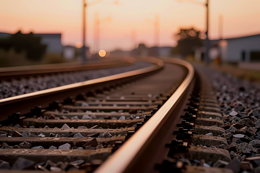Bahngleise, Sonnenuntergang