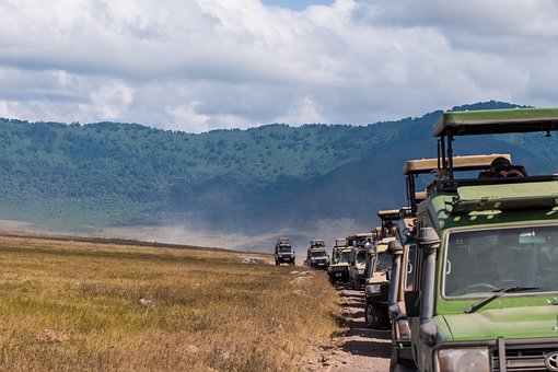 Safari, Todoterreno, Tráfico, Ngorongoro