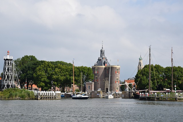 Enkhuizen, Água, Porto, Navio, Edifício