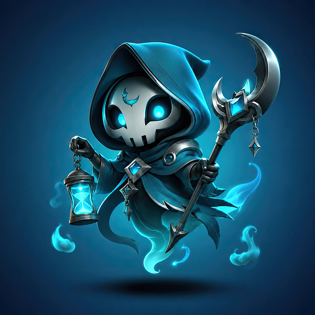 Free chibi reaper cute grim reaper fantasy character illustration