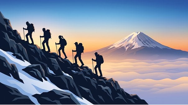 Free Mountains Ascent illustration and picture