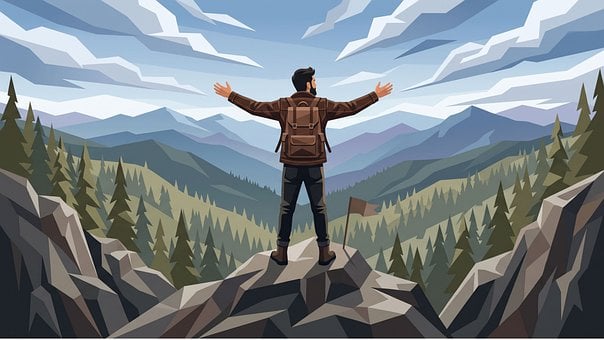 Free Mountains Hiking illustration and picture