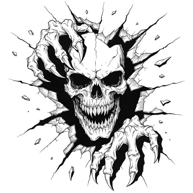 Free skull skeleton scary illustration