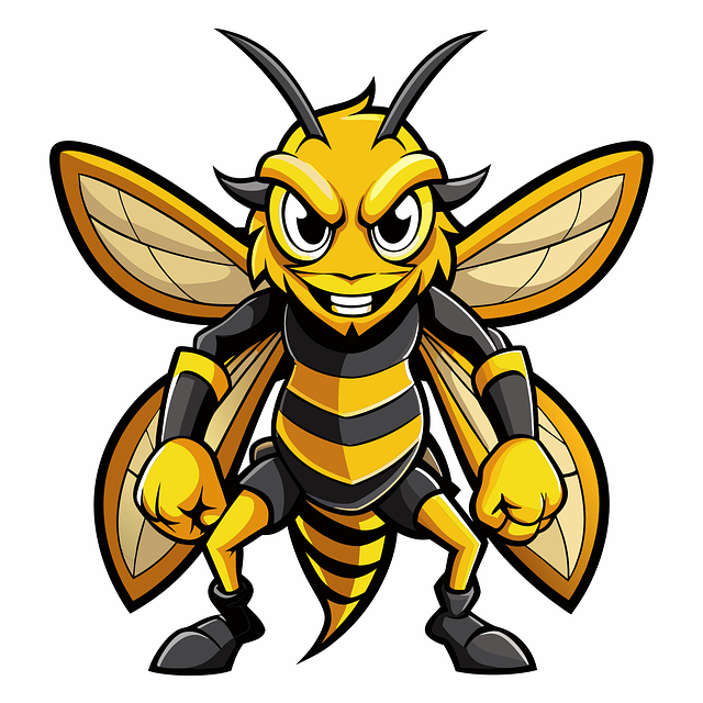 Free hornet mascot cartoon character vector