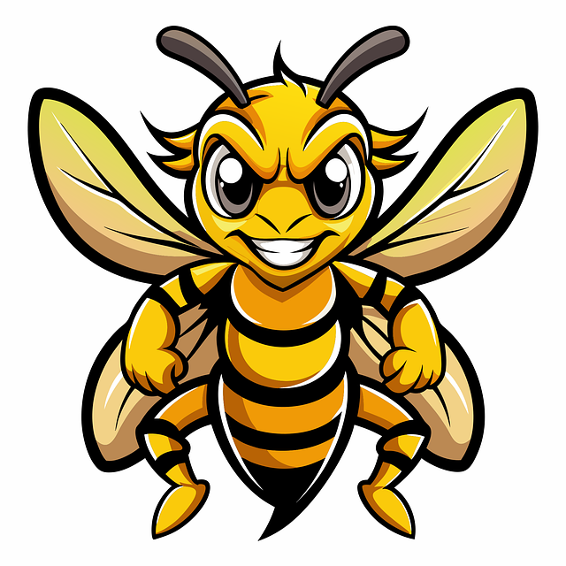 Free hornet cartoon character mascot vector