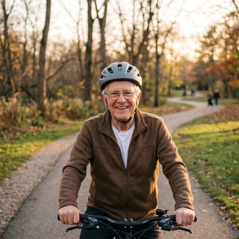 Free Cycling Senior illustration and picture