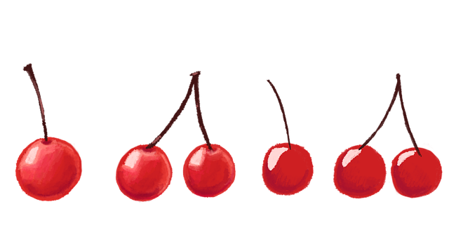 Kirsche, Rot, Obst, Zeichnungsstil