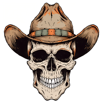Free Skull Cowboy illustration and picture