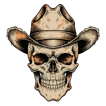 Free Cowboy Skull Skull illustration and picture
