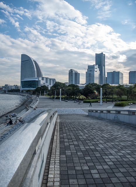Yokohama, Japan, Küste, Stadt, Himmel