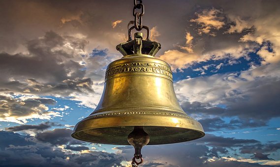 Glocke, Himmel, Wolken, Sonnenlicht