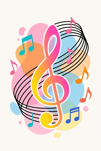 Free musical notes clef abstract illustration