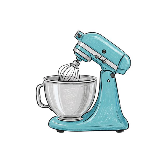 Free stand mixer stainless steel bowl wire whisk illustration