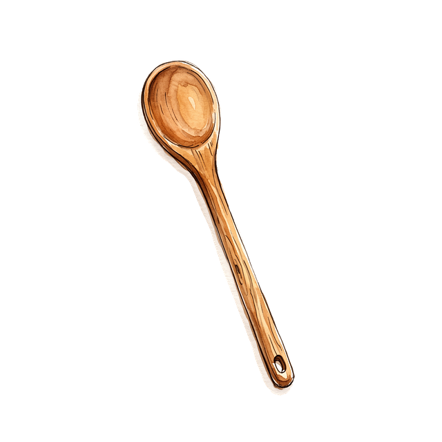 Free wooden spoon watercolor design illustration
