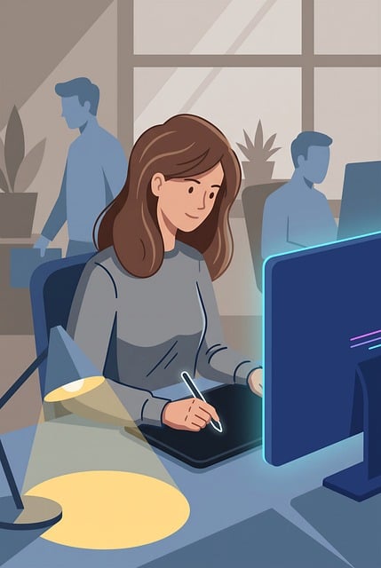 Free graphic design office computer work illustration