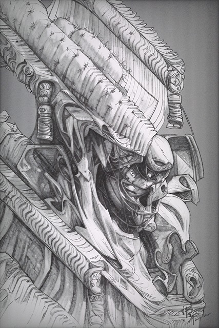 Free Graphite Drawing Biomechanical Art photo and picture