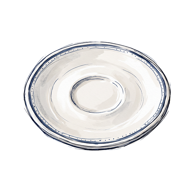 Free saucer ceramic blue dots illustration