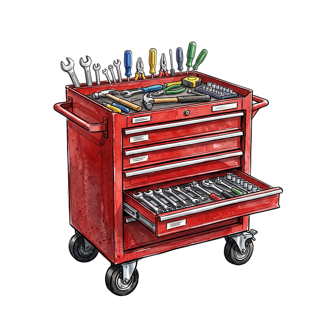 Free tools red cabinet illustration
