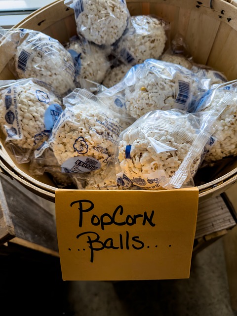 Free Popcorn Balls Wooden Basket photo and picture