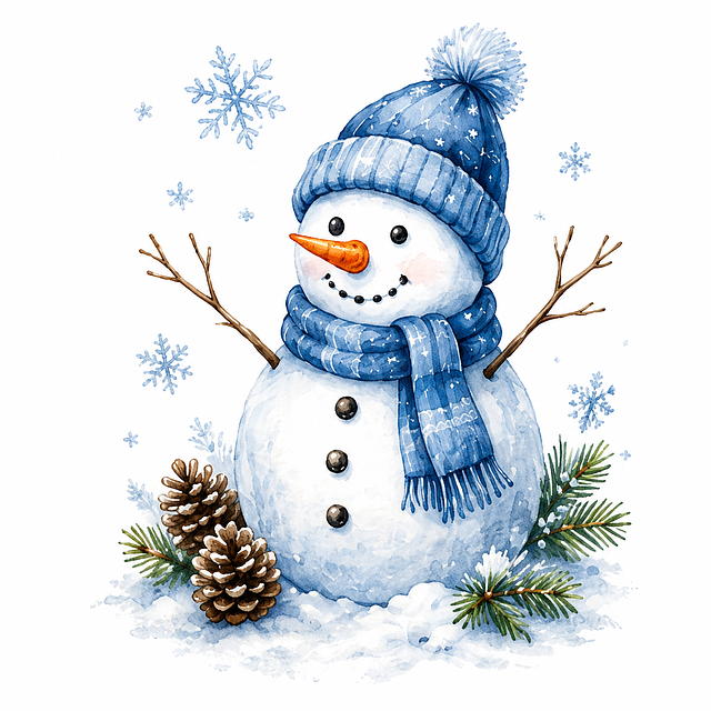 Free snowman winter carrot nose illustration