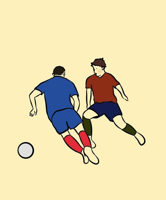 Free soccer players kick illustration